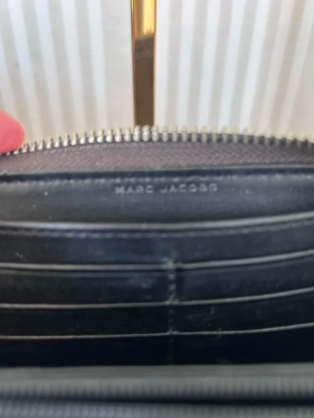 MARC JACOBS Empire City Dark Grey Leather Continental Zip Around Wallet